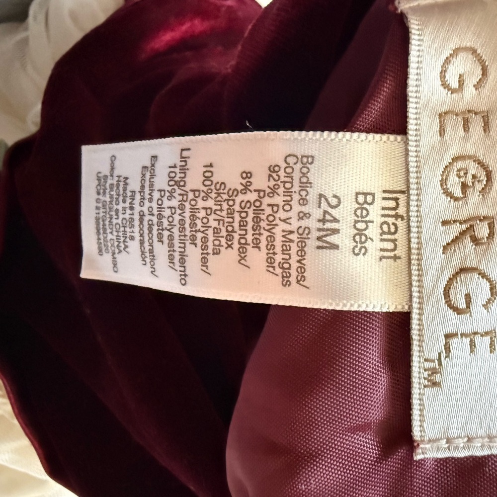 George Burgundy Velvet Dress - Picture 2 of 3